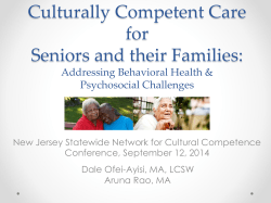 Culturally Competent Care of Seniors and their Families