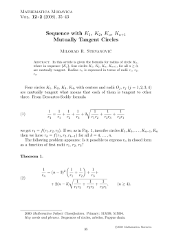 Sequence with K1, K2, Kn, Kn+1 Mutually Tangent Circles