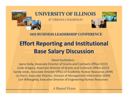 Effort Reporting and Institutional Base Salary Discussion