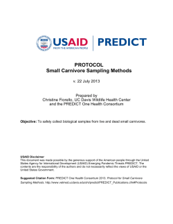 Protocol for Small Carnivore Sampling Methods