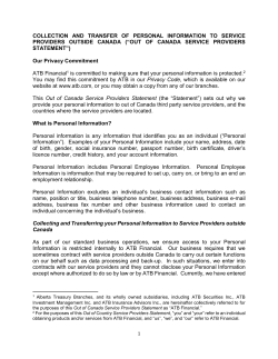 Out of Canada Service Providers Statement