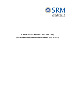 B. TECH. REGULATIONS &ndash; 2015 (Full Time) (For
