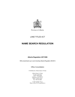 name search regulation - Alberta Queen`s Printer