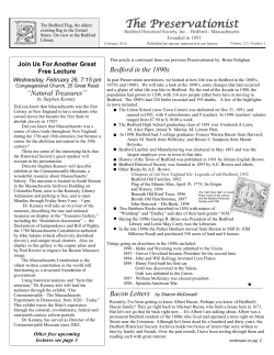 February 2014. - Bedford Historical Society
