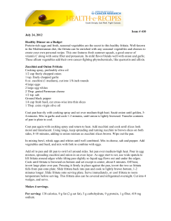 Issue # 410 July 24, 2012 Healthy Dinner on a Budget Protein