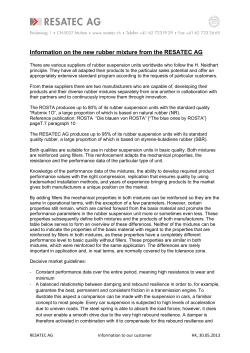 Information on the new rubber mixture from the RESATEC AG