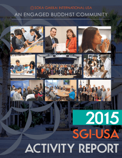 SGI-USA Activity Report
