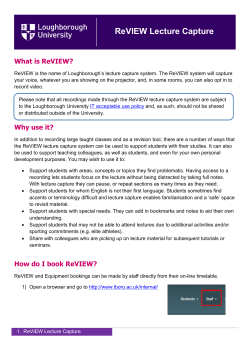 ReVIEW Lecture Capture - Loughborough University