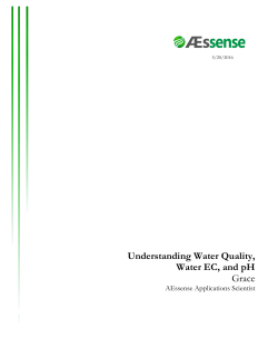 Understanding Water Quality, Water EC, and pH Grace