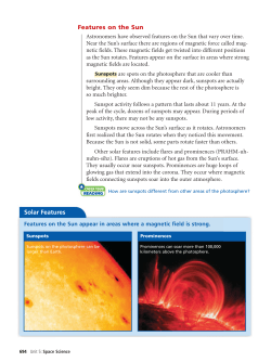 Features on the Sun
