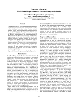 Expecting a Surprise? The Effect of Expectations on