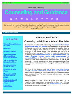 NAGC Counseling and Guidance Newsletter March 2012