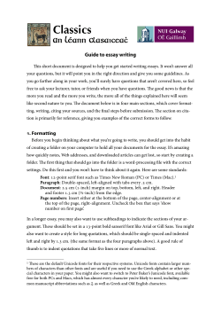 Classics Essay Style sheet