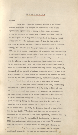 INTRODUCTION HISTORY "The Wdst Indies are a classic example