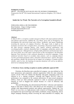 Inside the Car Wash: The Narrative of a Corruption Scandal in Brazil