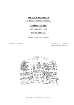 the parish registers of st fiaacs church, clonegal