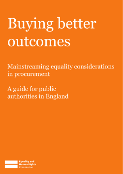 Buying Better Outcomes - Equality and Human Rights Commission
