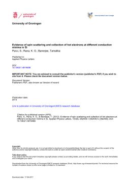 University of Groningen Evidence of spin scattering and