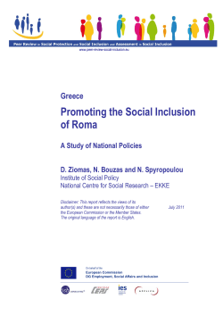 Promoting the Social Inclusion of Roma