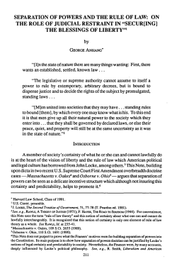 Separation of Powers and the Rule of Law: On the Role of Judicial