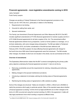 Financial agreements - more legislative amendments coming in 2016
