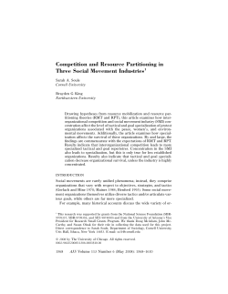Competition and Resource Partitioning in Three Social Movement
