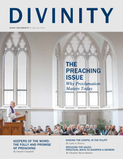 THE PREACHING ISSUE - Duke Divinity School