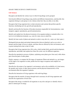 GRADE THREE SCIENCE COMPETENCIES