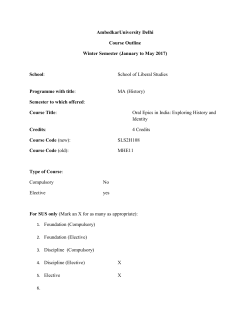 Oral Epics - Ambedkar University Delhi