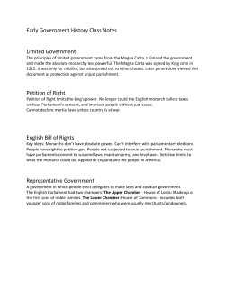Early Government History Class Notes Limited Government Petition