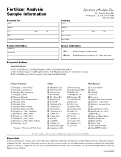 Fertilizer - Spectrum Analytic