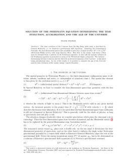 SOLUTION OF THE FRIEDMANN EQUATION DETERMINING THE