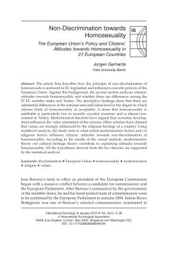 Non-Discrimination towards Homosexuality The European Union`s