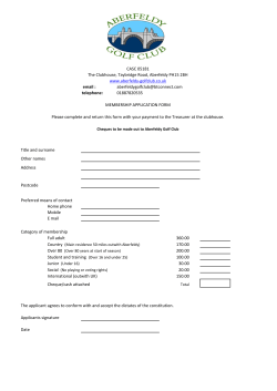 form - Aberfeldy Golf Club