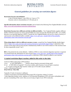 General guidlines for digesting DNA with restriction endonucleases