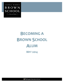 Becoming an Alum? - Brown School of Social Work