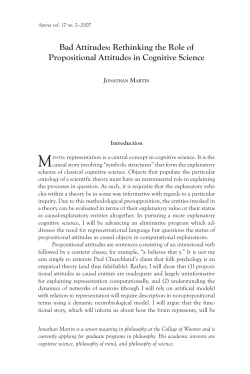 Rethinking the Role of Propositional Attitudes in Cognitive Science