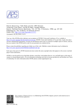 Dial-In Democracy: Talk Radio and the 1994