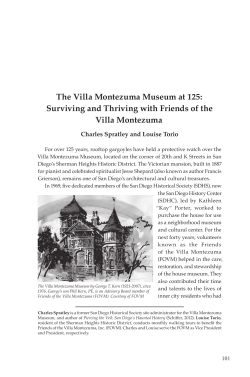 Surviving and Thriving with Friends of the Villa Montezuma
