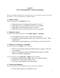 Level 3 GCC Noncredit ESL Verbal Assessment