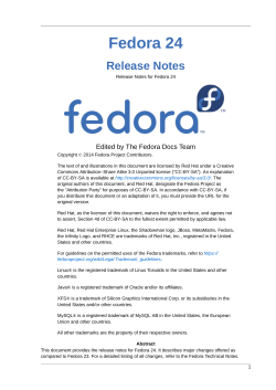 Release Notes for Fedora 24