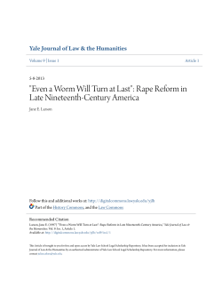 "Even a Worm Will Turn at Last": Rape Reform in Late Nineteenth