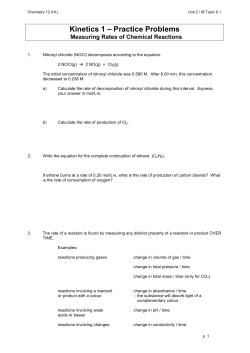 Kinetics 1 Problems