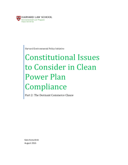 Constitutional Issues to Consider in Clean Power Plan Compliance