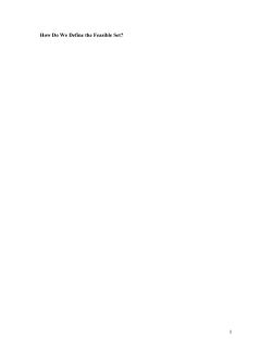 How Do We Define the Feasible Set?