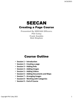 SEECAN Creating a Page Course