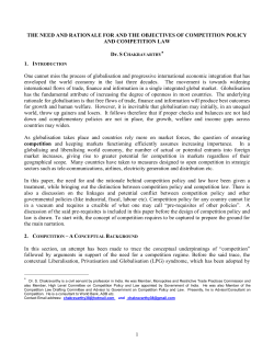 Rationale For Competition Policy And Law