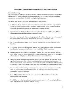 Texas Death Penalty Developments in 2016