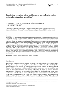 Predicting scorpion sting incidence in an endemic region using