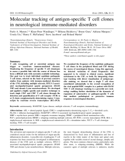 Molecular tracking of antigen-specific T cell clones in
